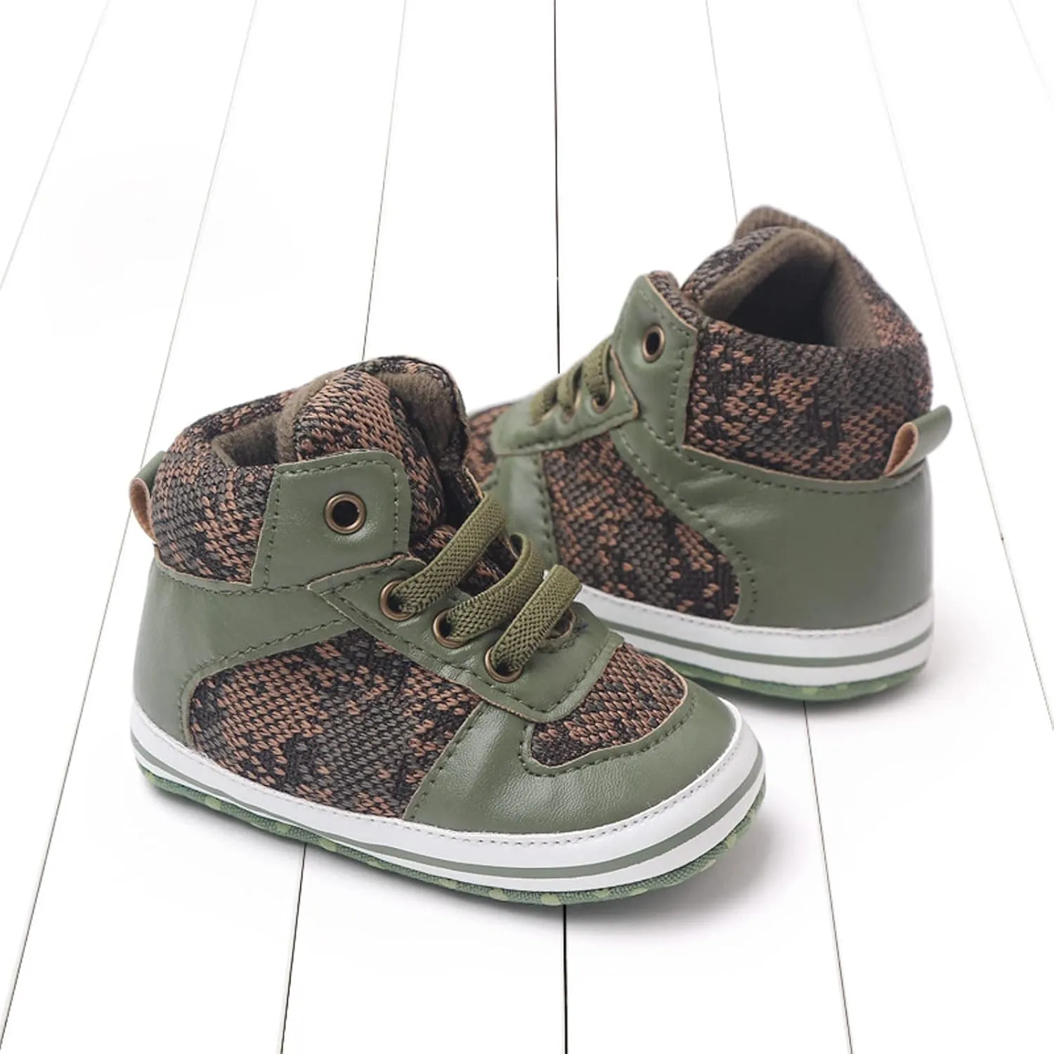 Toddler Baby Girls Boys High Tops Ankle Sneakers Infant Newborn Soft Sole Anti-Slip Prewalker First Walking Shoes