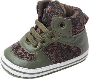 Toddler Baby Girls Boys High Tops Ankle Sneakers Infant Newborn Soft Sole Anti-Slip Prewalker First Walking Shoes