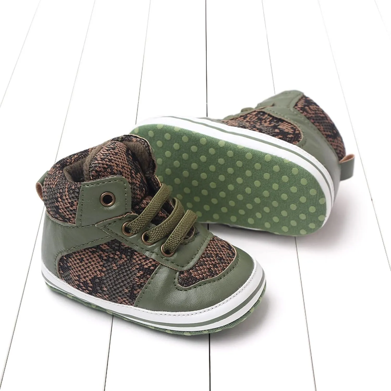 Toddler Baby Girls Boys High Tops Ankle Sneakers Infant Newborn Soft Sole Anti-Slip Prewalker First Walking Shoes