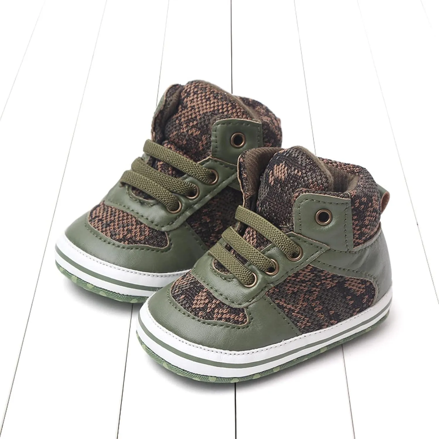 Toddler Baby Girls Boys High Tops Ankle Sneakers Infant Newborn Soft Sole Anti-Slip Prewalker First Walking Shoes