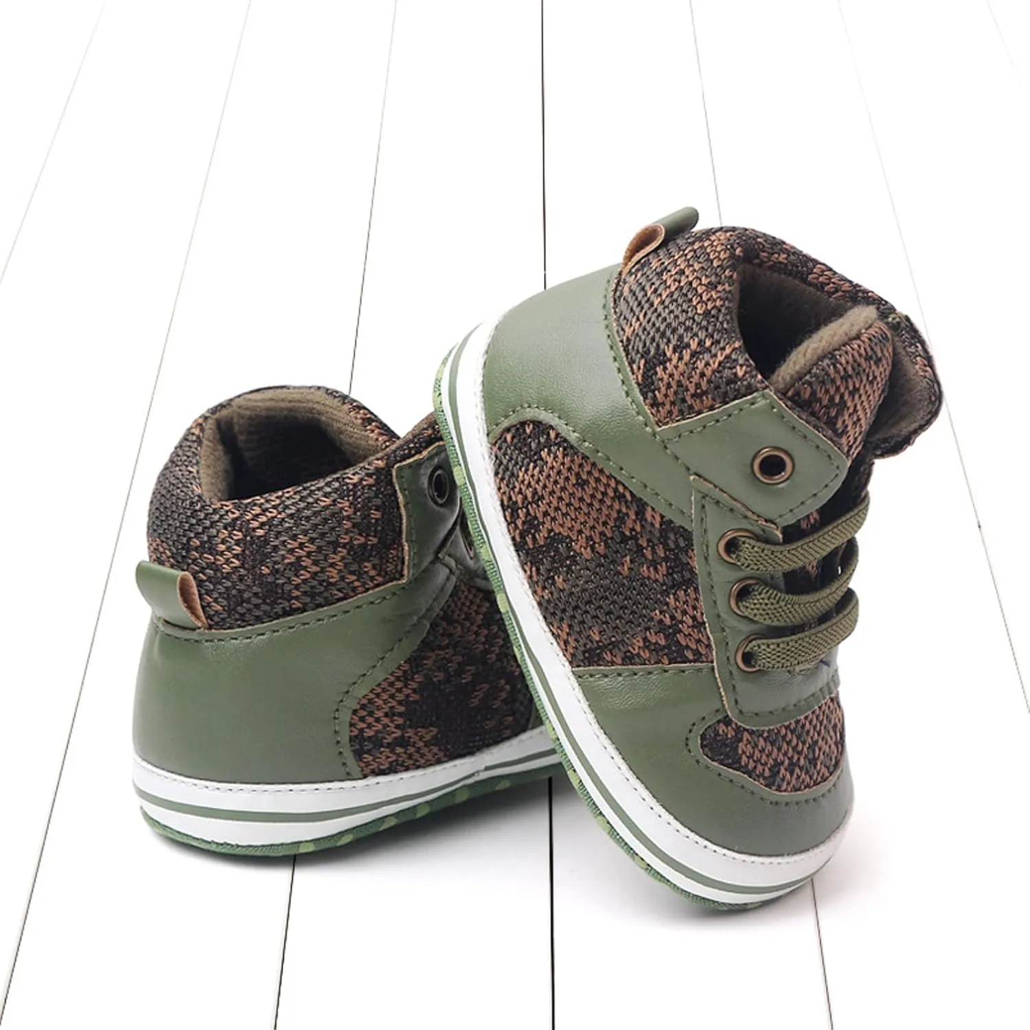 Toddler Baby Girls Boys High Tops Ankle Sneakers Infant Newborn Soft Sole Anti-Slip Prewalker First Walking Shoes