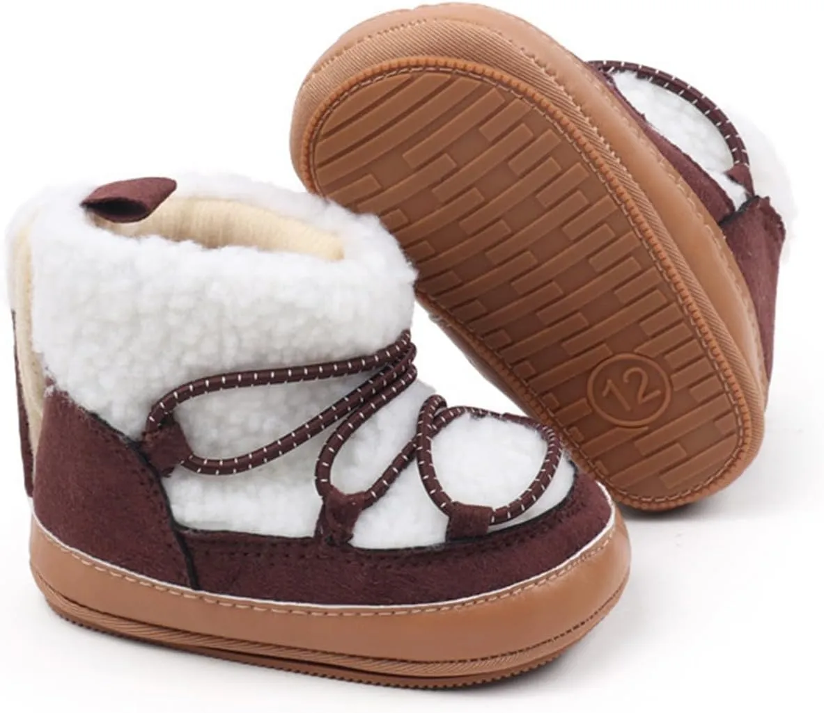 Toddler Baby Winter Fleece Cozy Boots Infant Plush Warm  Lined Soft Non-Slip Soft Sole Sneakers House Shoes Toddler Size Boots Girls