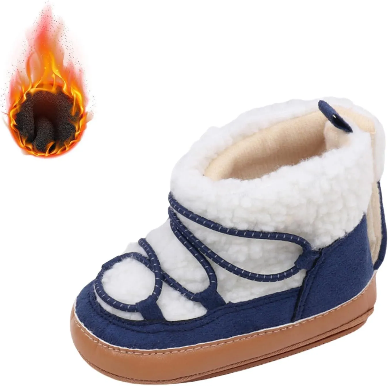 Toddler Baby Winter Fleece Cozy Boots Infant Plush Warm  Lined Soft Non-Slip Soft Sole Sneakers House Shoes Toddler Size Boots Girls