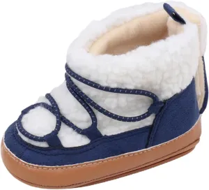 Toddler Baby Winter Fleece Cozy Boots Infant Plush Warm  Lined Soft Non-Slip Soft Sole Sneakers House Shoes Toddler Size Boots Girls