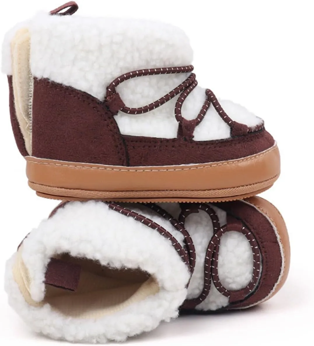 Toddler Baby Winter Fleece Cozy Boots Infant Plush Warm  Lined Soft Non-Slip Soft Sole Sneakers House Shoes Toddler Size Boots Girls