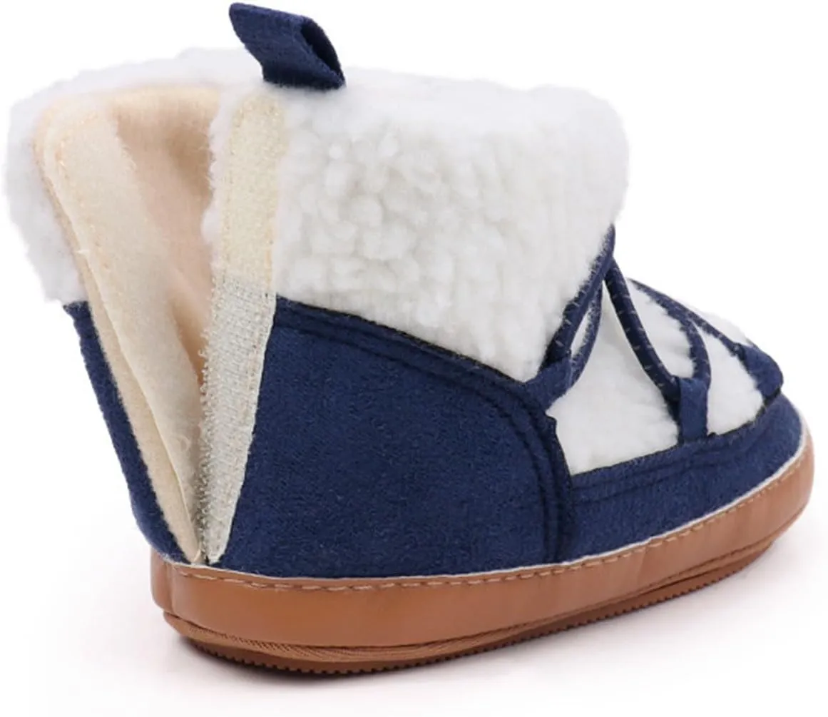 Toddler Baby Winter Fleece Cozy Boots Infant Plush Warm  Lined Soft Non-Slip Soft Sole Sneakers House Shoes Toddler Size Boots Girls