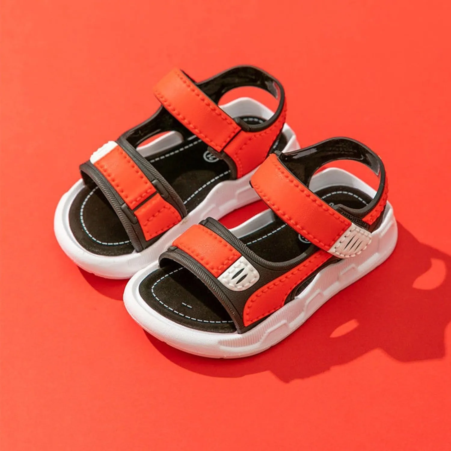 Toddler Boys Adjustable Strap Lightweight Sandals Non Slip Open Toe Breathable Quick-Drying Water Sandals for Kid