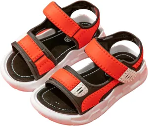 Toddler Boys Adjustable Strap Lightweight Sandals Non Slip Open Toe Breathable Quick-Drying Water Sandals for Kid