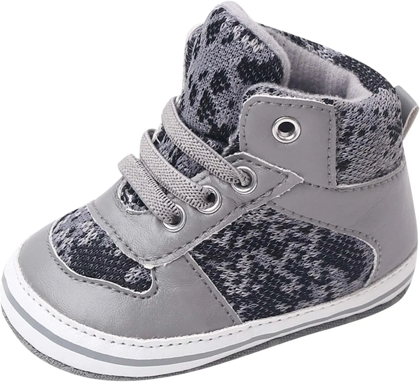 Toddler Boys Girls High Tops Ankle Sneakers Infant Baby Soft Sole Anti-Slip Prewalker Warm First Walking Shoes
