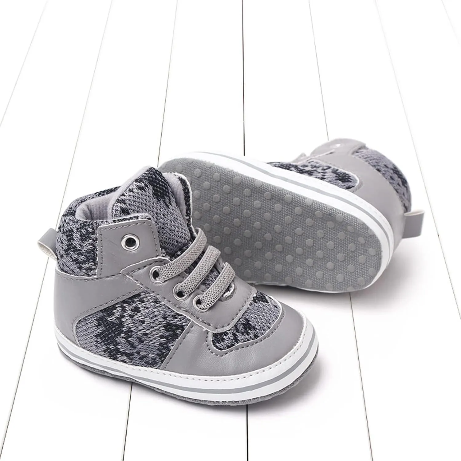 Toddler Boys Girls High Tops Ankle Sneakers Infant Baby Soft Sole Anti-Slip Prewalker Warm First Walking Shoes