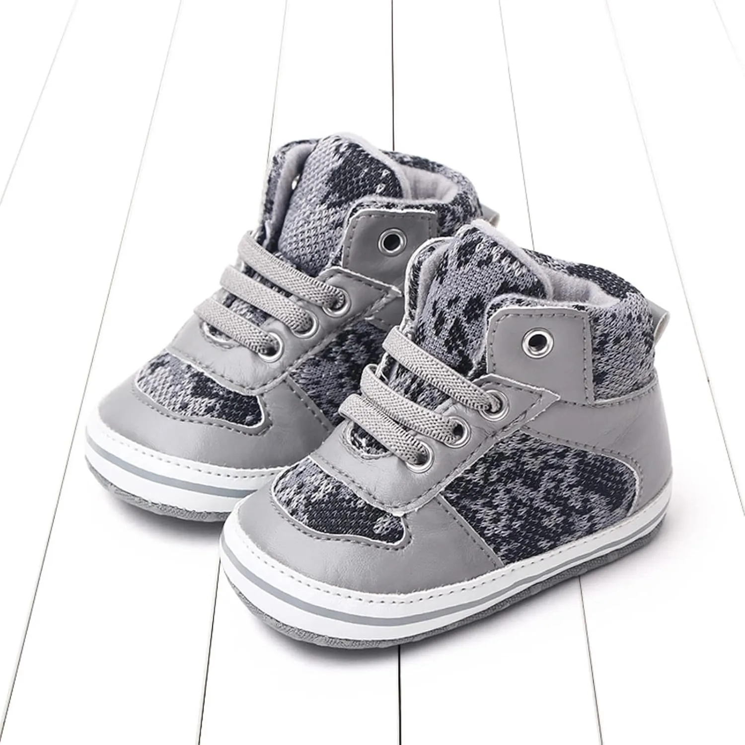 Toddler Boys Girls High Tops Ankle Sneakers Infant Baby Soft Sole Anti-Slip Prewalker Warm First Walking Shoes