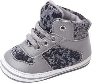 Toddler Boys Girls High Tops Ankle Sneakers Infant Baby Soft Sole Anti-Slip Prewalker Warm First Walking Shoes