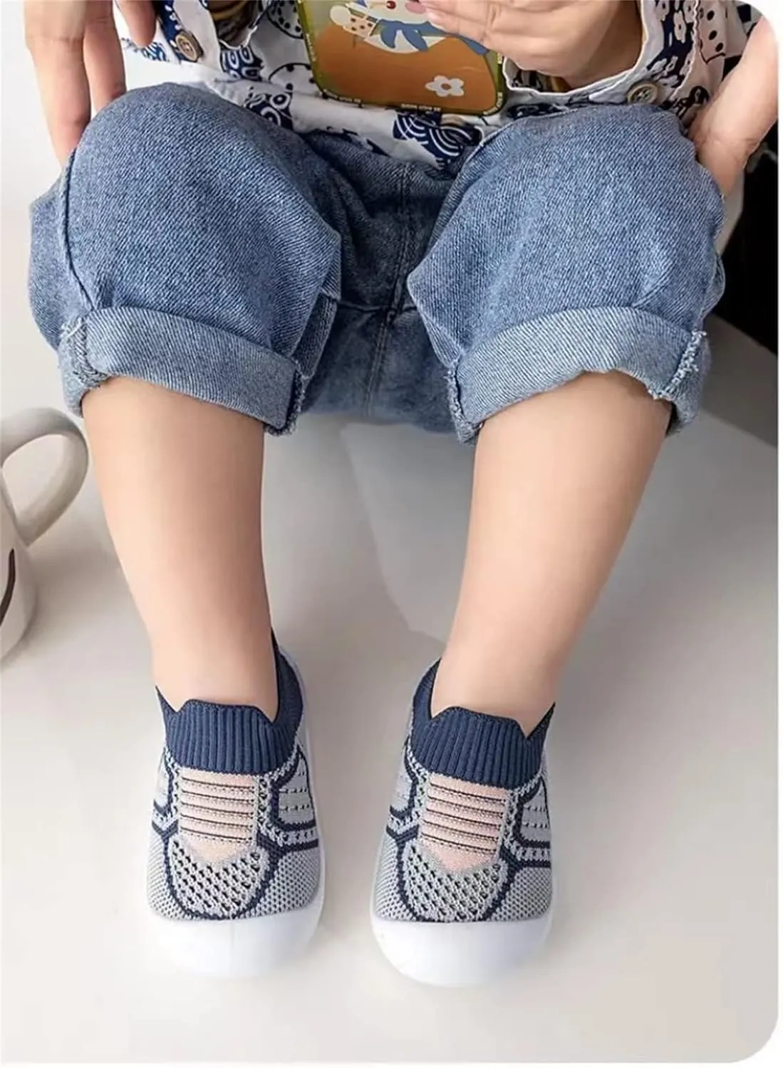 Toddler Cute Cartoon Socks Shoes Boys Girls Walking Shoes Breathable Soft Antislip Wearproof Shoes Baby Sock Shoes