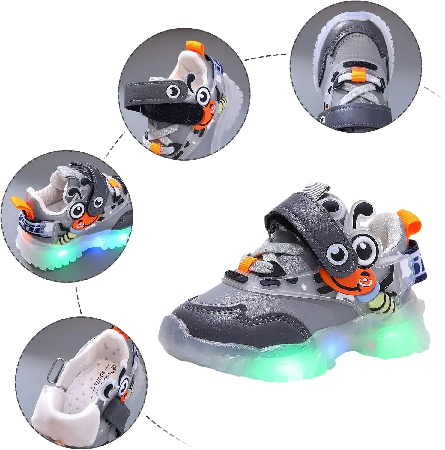 Toddler Cute Shoes Light Up Shoes for Girls Toddler Led Walking Shoes Girls Kids Children Baby Flat Bottom Sneakers