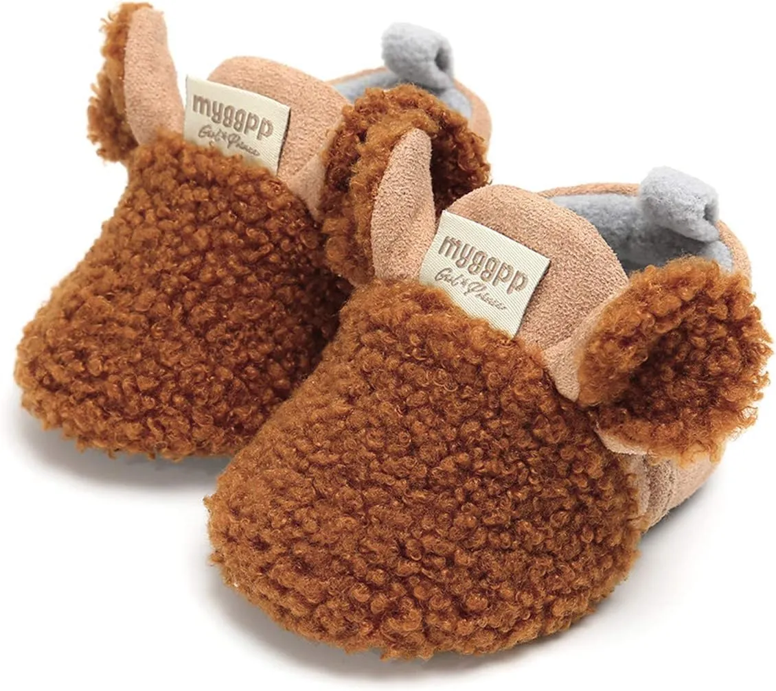 Toddler Cute Slippers Baby Warm Winter Cute Cartoon Animal Shape Shoes 0 to 18 Months Children Soft Sole Slippers