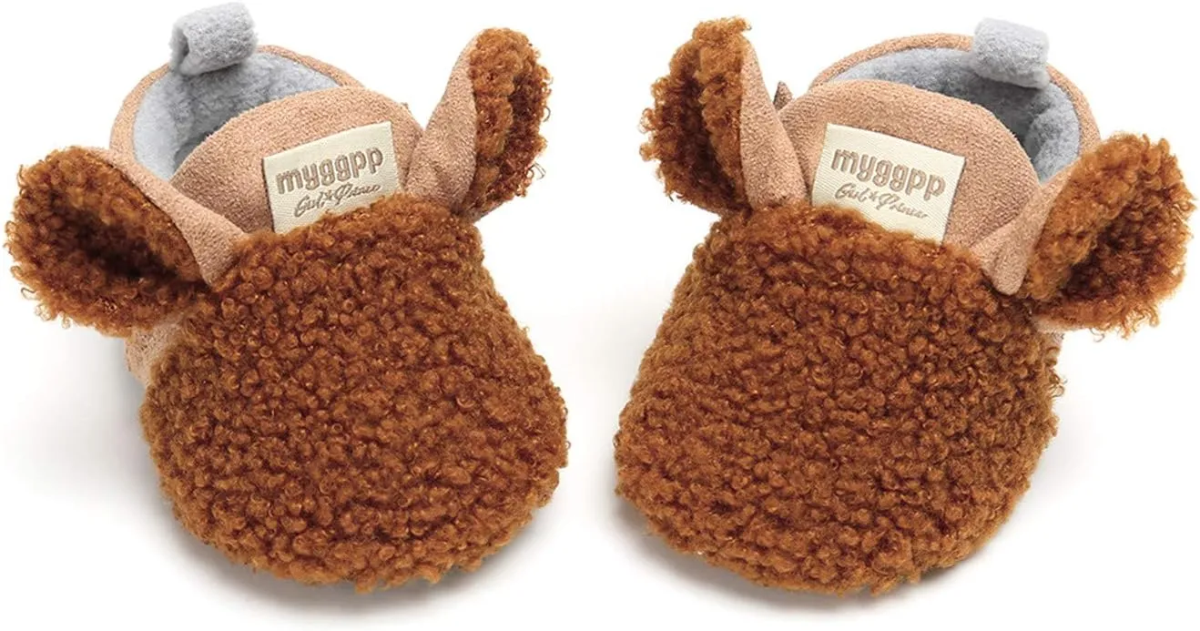 Toddler Cute Slippers Baby Warm Winter Cute Cartoon Animal Shape Shoes 0 to 18 Months Children Soft Sole Slippers