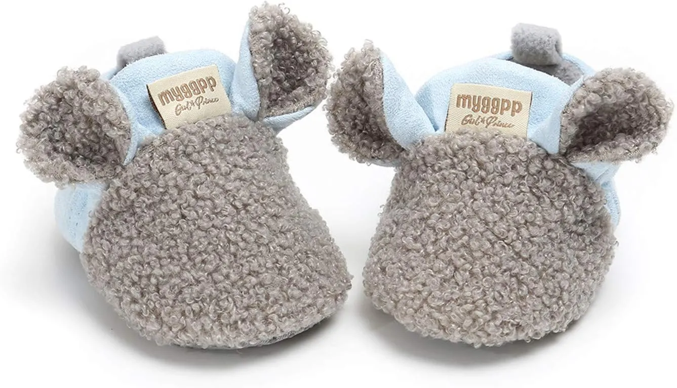 Toddler Cute Slippers Baby Warm Winter Cute Cartoon Animal Shape Shoes 0 to 18 Months Children Soft Sole Slippers