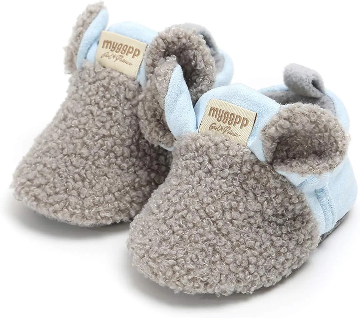 Toddler Cute Slippers Baby Warm Winter Cute Cartoon Animal Shape Shoes 0 to 18 Months Children Soft Sole Slippers