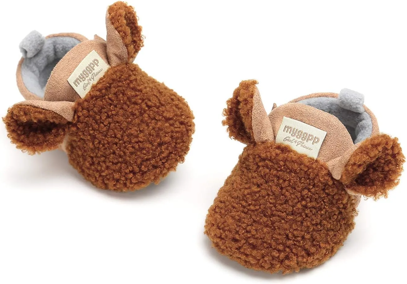 Toddler Cute Slippers Baby Warm Winter Cute Cartoon Animal Shape Shoes 0 to 18 Months Children Soft Sole Slippers