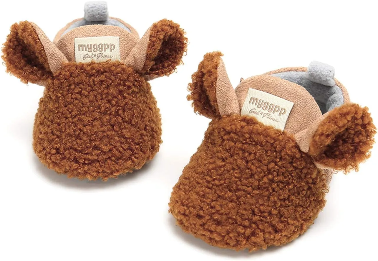 Toddler Cute Slippers Baby Warm Winter Cute Cartoon Animal Shape Shoes 0 to 18 Months Children Soft Sole Slippers