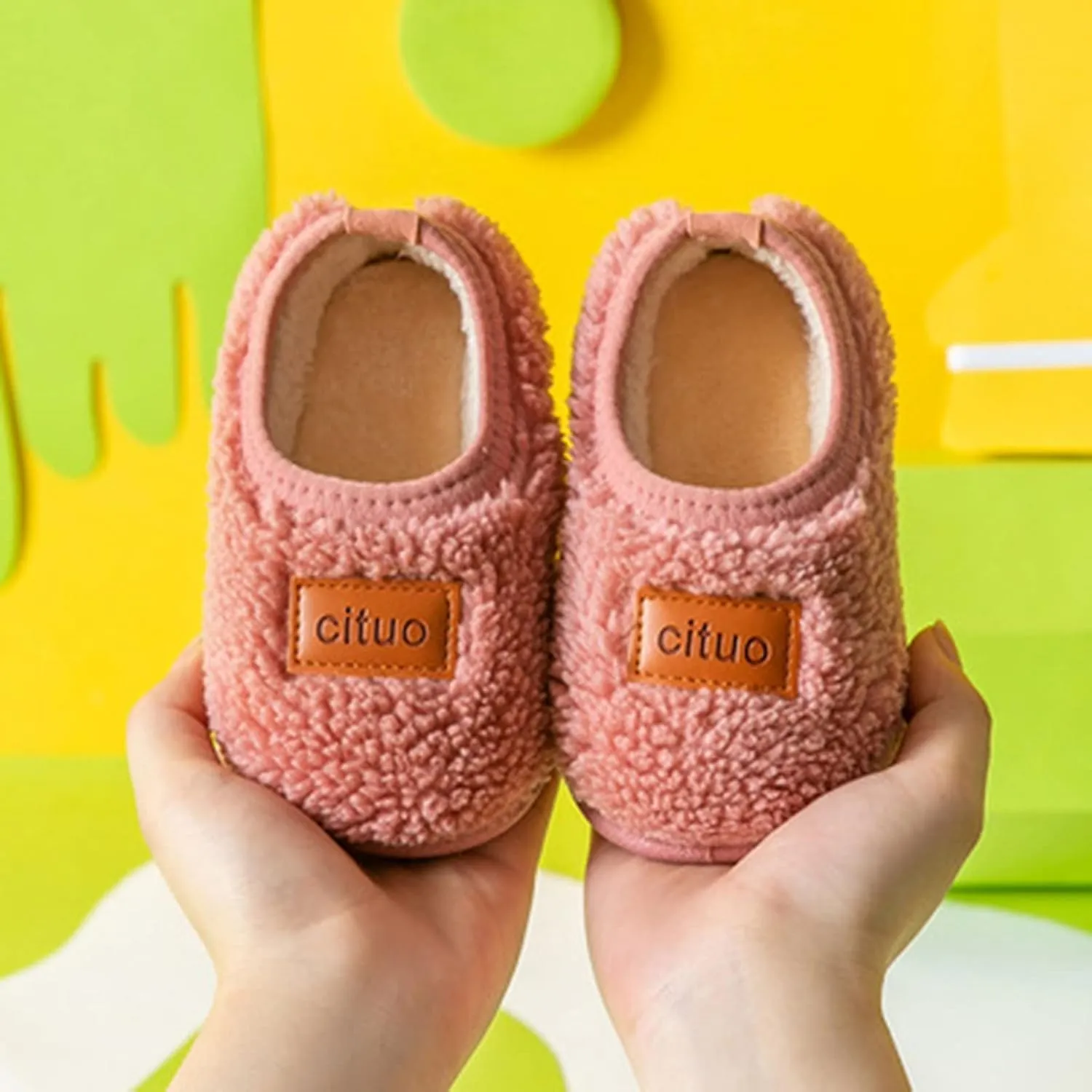 Toddler Girl Cute Shoes Childrens Girl Cotton Shoes Solid Color Fashion Soft Sole Winter Soft Bottom Walking Shoes