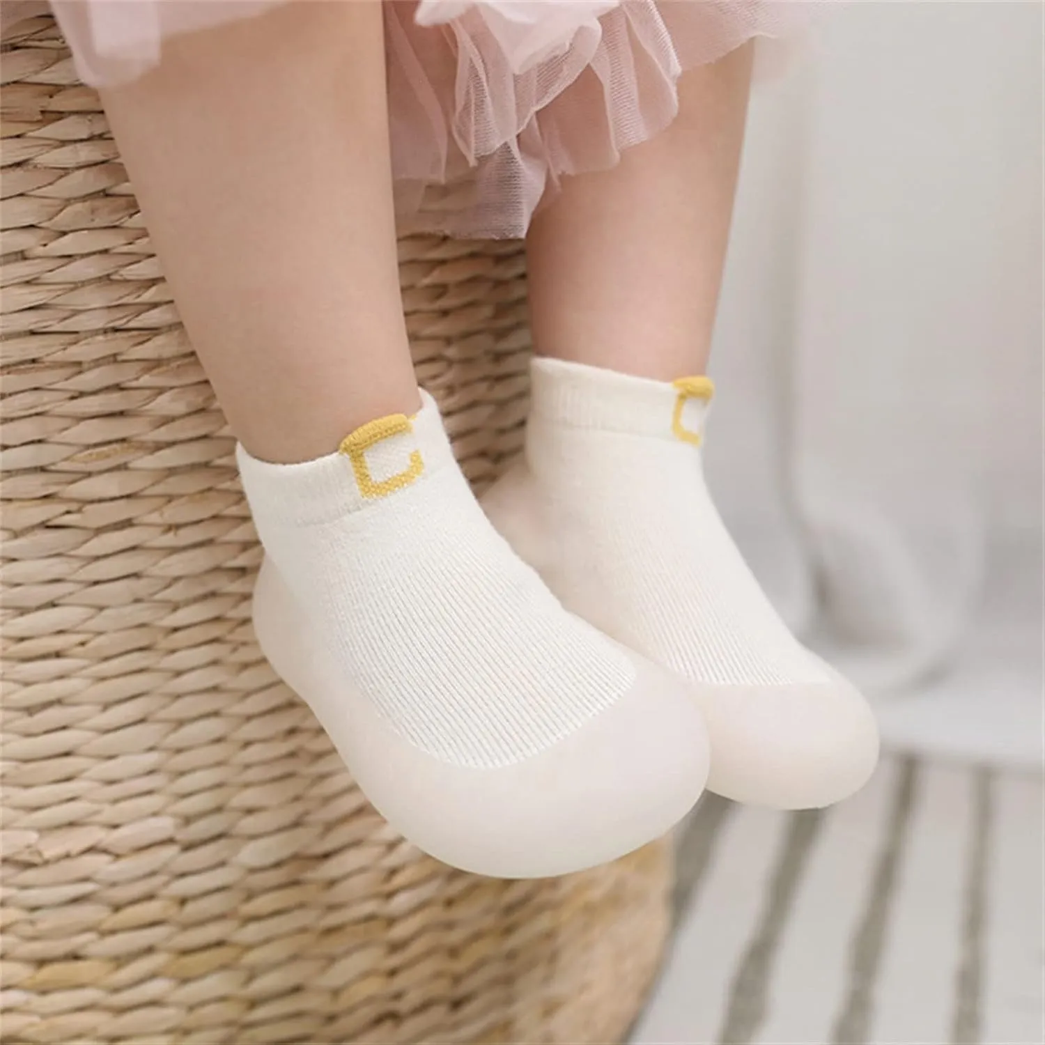 Toddler Girls Boys Barefoot Sock Shoes Breathable Soft House Slippers Baby Rubber Sole Indoor Walking Sneakers