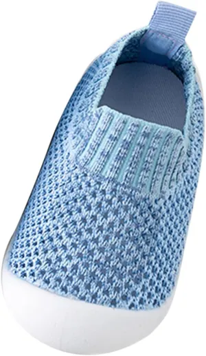 Toddler Hook and Loop Sneakers Infant Toddler Shoes Breathable Slip On Socks Shoes Soft Sole Non Slip Wear (Blue, 14)