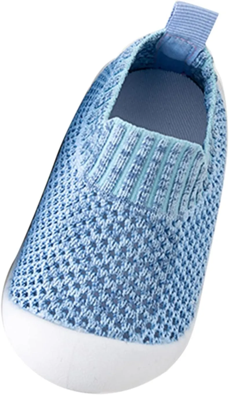 Toddler Hook and Loop Sneakers Infant Toddler Shoes Breathable Slip On Socks Shoes Soft Sole Non Slip Wear (Blue, 14)