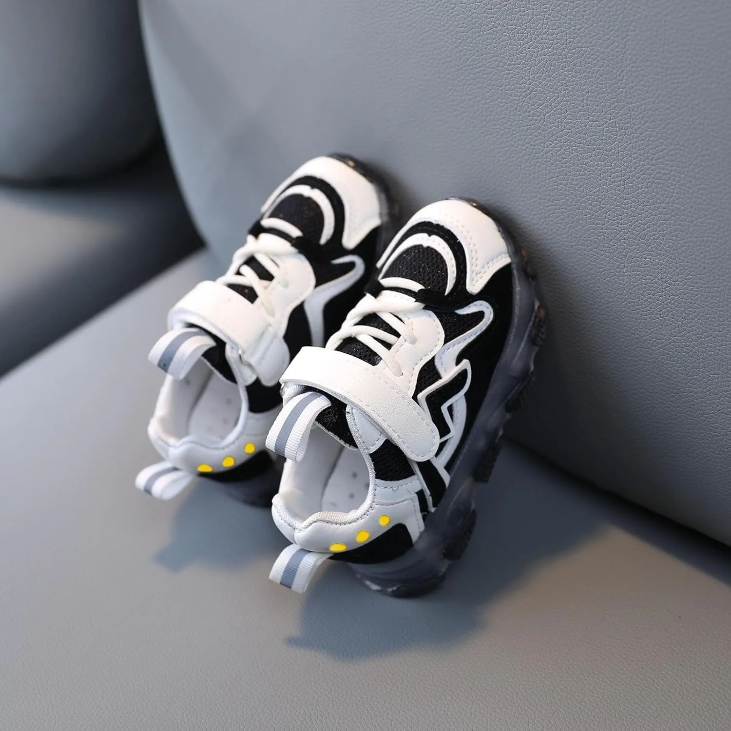 Toddler Infant Kids Boys Girls LED Light Up Flash Sneakers Baby Platform Chunky Heel Sports Athletic Casual Shoes