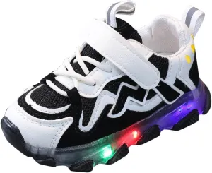 Toddler Infant Kids Boys Girls LED Light Up Flash Sneakers Baby Platform Chunky Heel Sports Athletic Casual Shoes