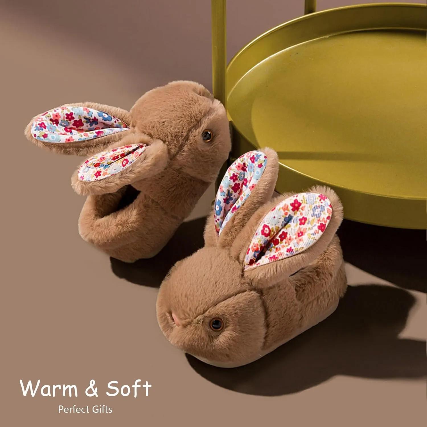 Toddler Slippers Girls Boys Kids Bunny House Slipper Winter Cute Rabbit Slippers Warm Soft Plush Fuzzy Slippers Indoor Non-Slip Animal Cartoon Slippers