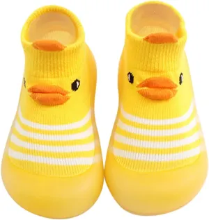 Toddler Sock Shoes,Baby Boys Girls Non Slip Flat Socks Shoes Lightweight Cute Cartoon Duck Bear Pattern Boys Shoes
