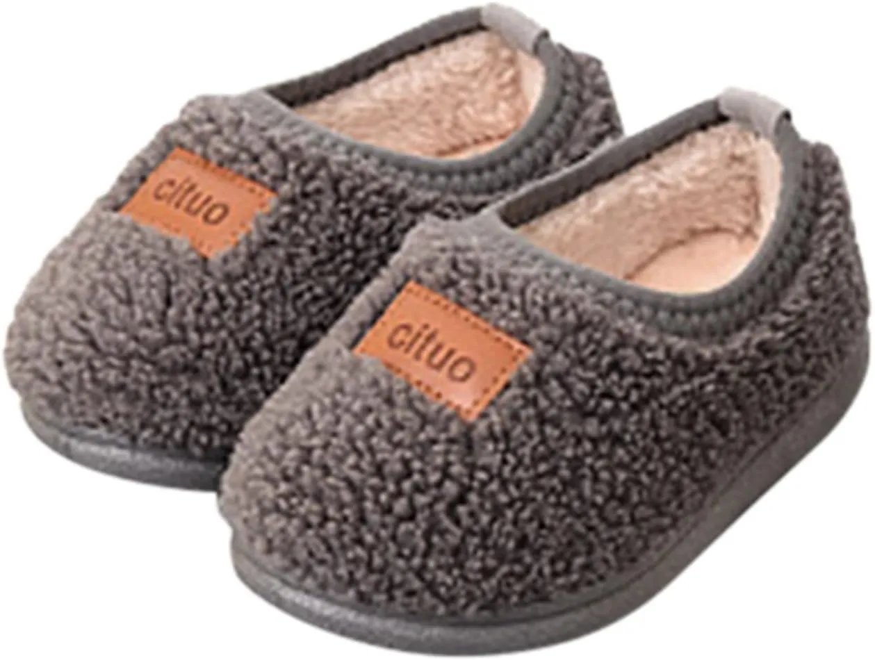 Toddler Tennis Shoes Childrens Girl Cotton Shoes Solid Color Fashion Soft Sole Winter Warm Indoor Non Slip Cotton