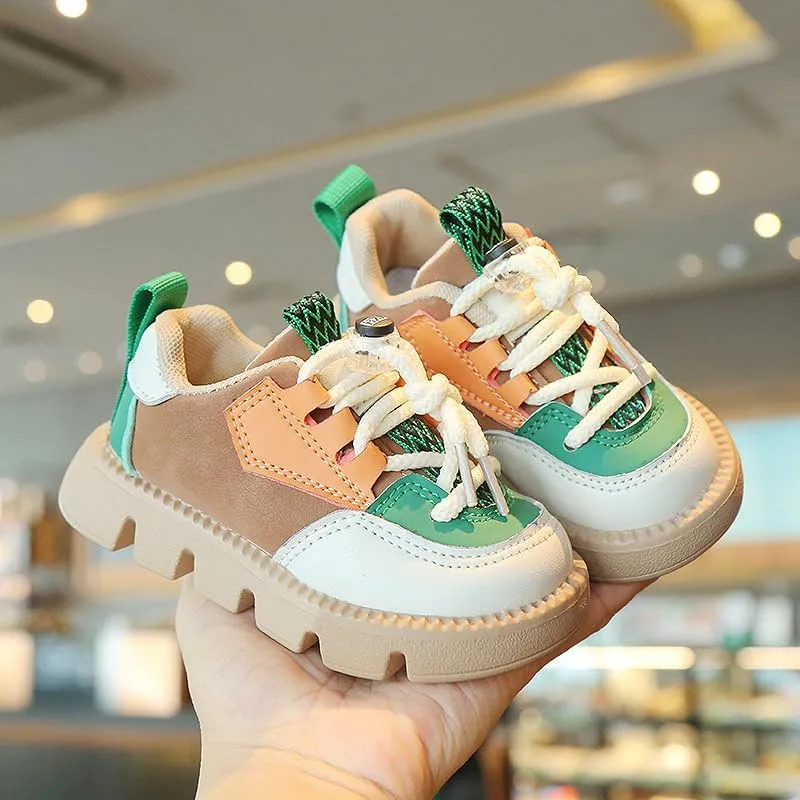 Toddler Walking Shoes Chunky Girls Boys Barefoot Shoes Slip Resistant Baby Running Shoes Soft Sole