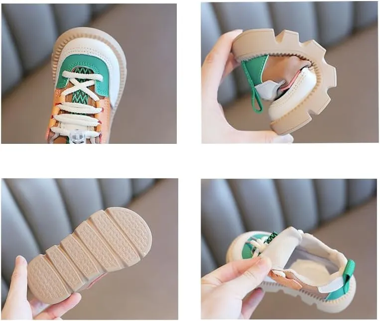 Toddler Walking Shoes Chunky Girls Boys Barefoot Shoes Slip Resistant Baby Running Shoes Soft Sole