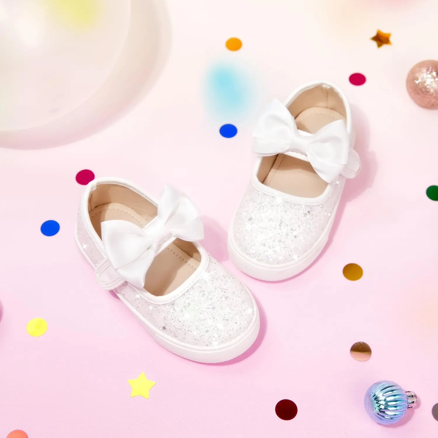 Toddler/Little Girls Sneakers-Slip On Glitter Sports Shoes for Running Walking