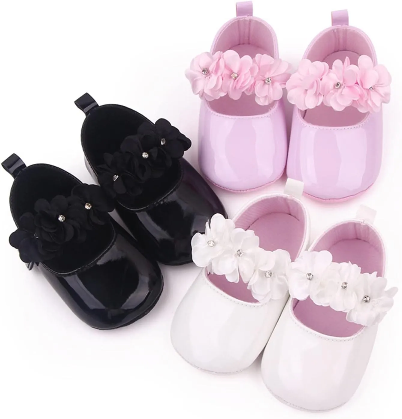 Trendy Infant Girls Baby Newborn Sneakers Cute Flower Design Walking Sandals Flat Bottom Shoes
