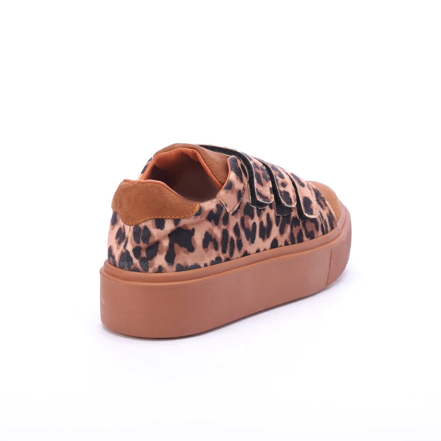 Triple Strap Leopard Sneaker-Camel
