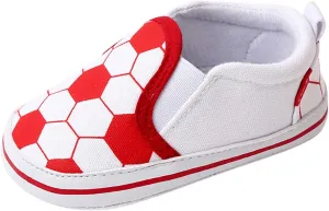 Unisex Baby Casual Slip-On Canvas Crib Shoes Infant Newborn Soft Sole Low Top Lightweight Football Sneakers