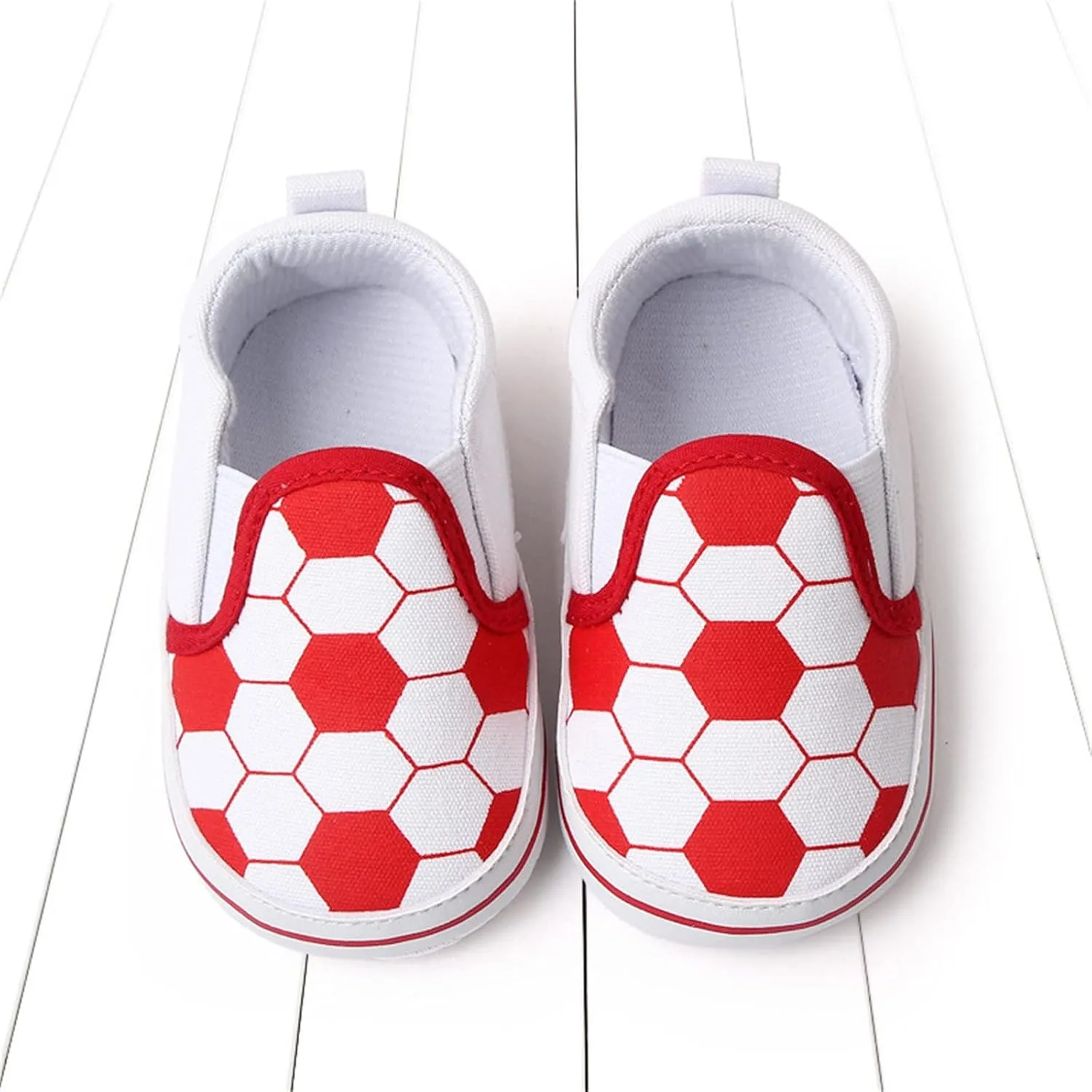 Unisex Baby Casual Slip-On Canvas Crib Shoes Infant Newborn Soft Sole Low Top Lightweight Football Sneakers