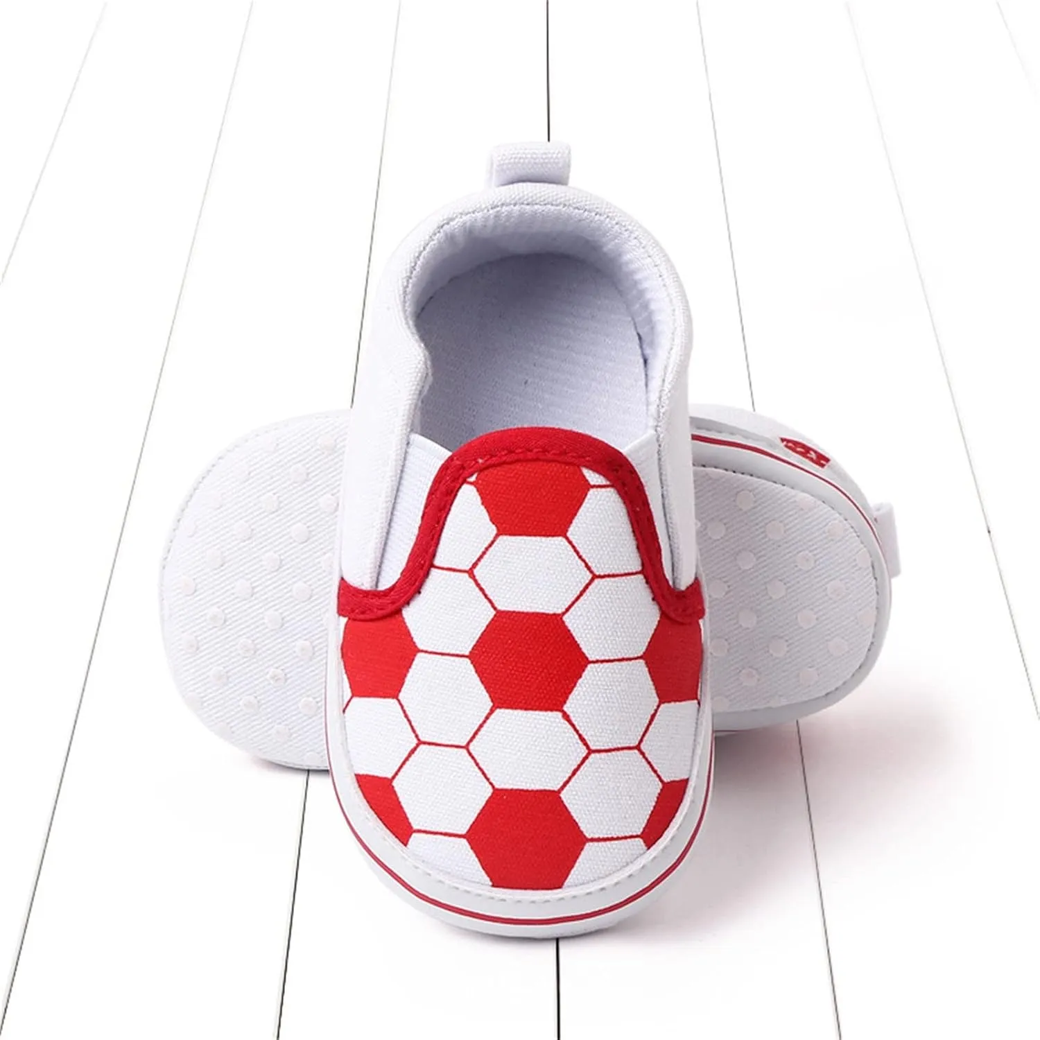 Unisex Baby Casual Slip-On Canvas Crib Shoes Infant Newborn Soft Sole Low Top Lightweight Football Sneakers
