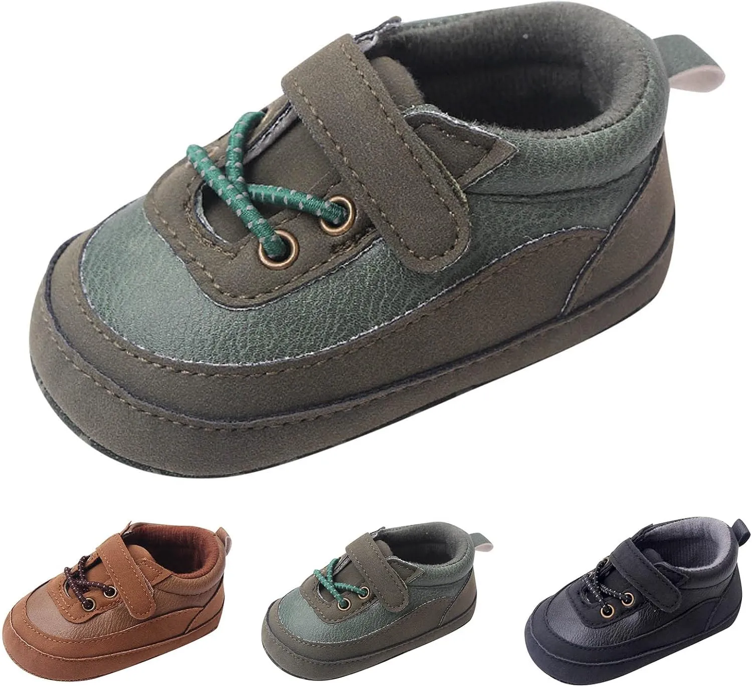 Unsex Baby Pu Leather Shoes Infant Toddler High Top Lace Up Slip On Soft Sole Sneakers First Waler Shoes
