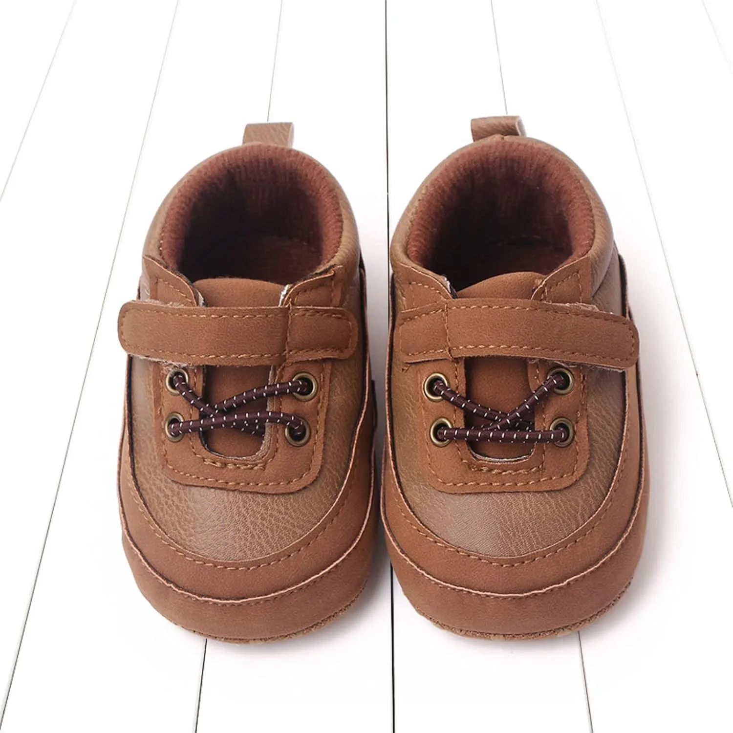 Unsex Baby Pu Leather Shoes Infant Toddler High Top Lace Up Slip On Soft Sole Sneakers First Waler Shoes