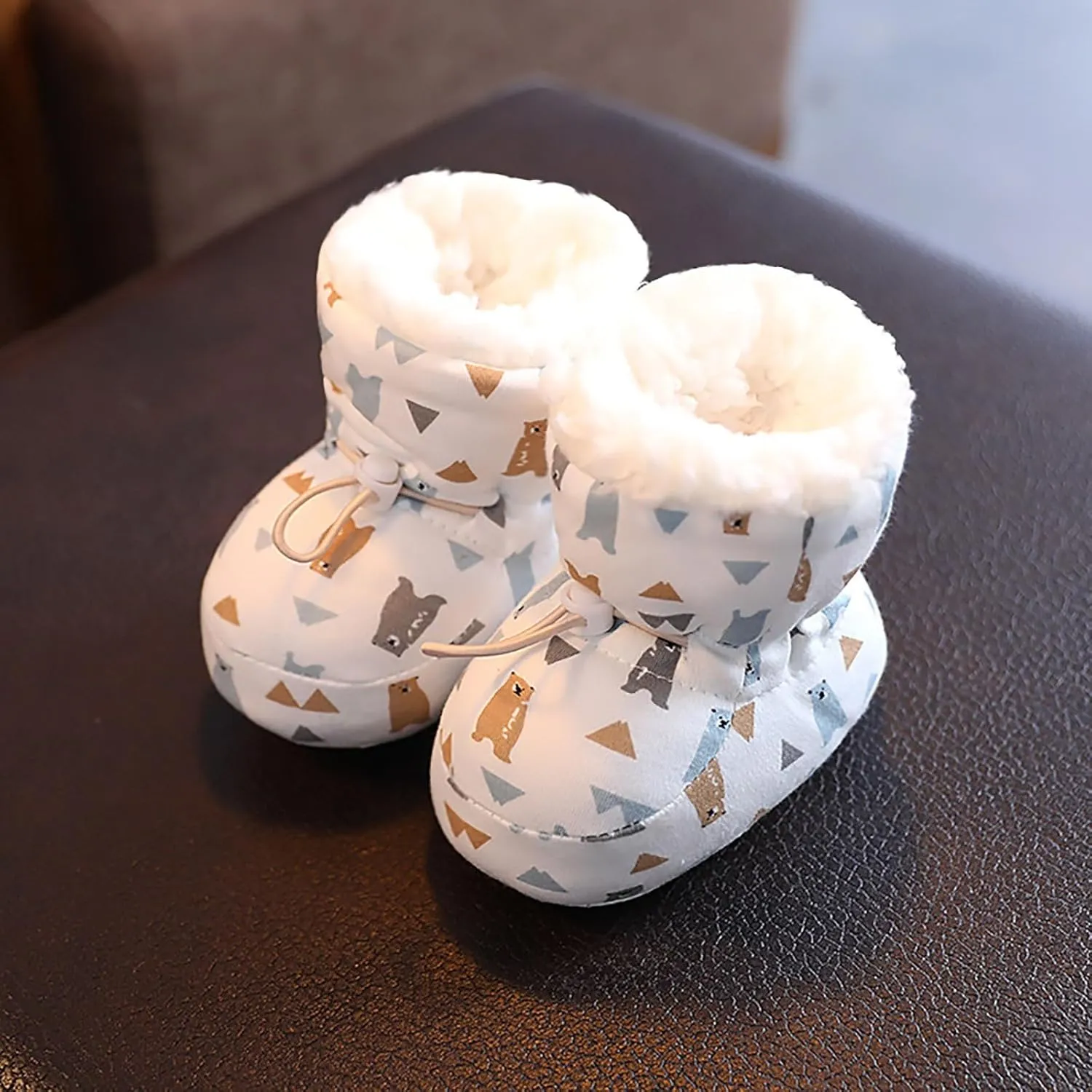 Warm Furry Baby Boots 2024 Newborn Warm Cozy Fleece Booties Winter Snow Anti Slip Soft Sole Infant Cute Shoes