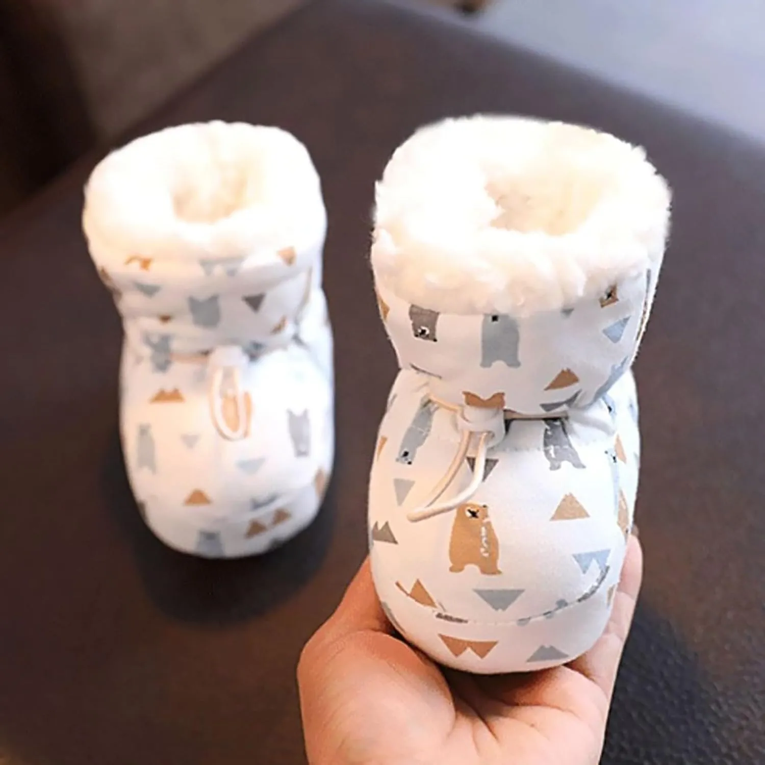 Warm Furry Baby Boots 2024 Newborn Warm Cozy Fleece Booties Winter Snow Anti Slip Soft Sole Infant Cute Shoes