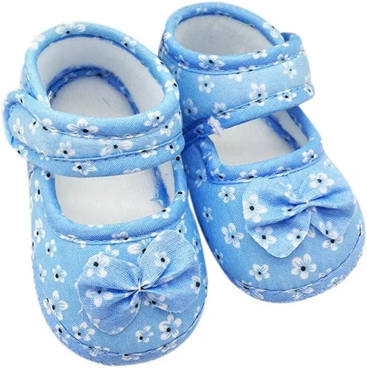 WUAI Infants Shoes Baby Girls Soft Sole Toddler First Walkers Toddler Princess Bowknot Moccasinss Crib Shoes