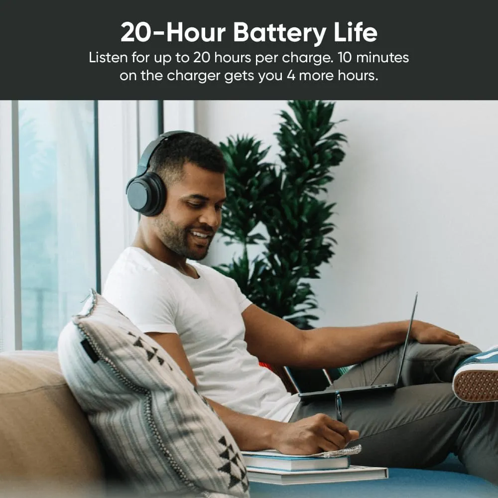Wyze Noise Cancelling Headphones and Hard Case for Travel, Wireless Over The Ear Bluetooth Headphones with Active Noise Cancellation, Transparency Mode, Clear Voice Pick-up, Alexa Built-in
