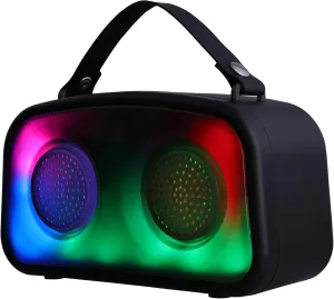XTREME DIGITAL LIFESTYLE ACCESSORIES XBS9-1070-BLK Bluetooth Outdoor Speaker with LED Lights, Multicolor GloBox, Strap, 33ft Range, 3H Battery Life